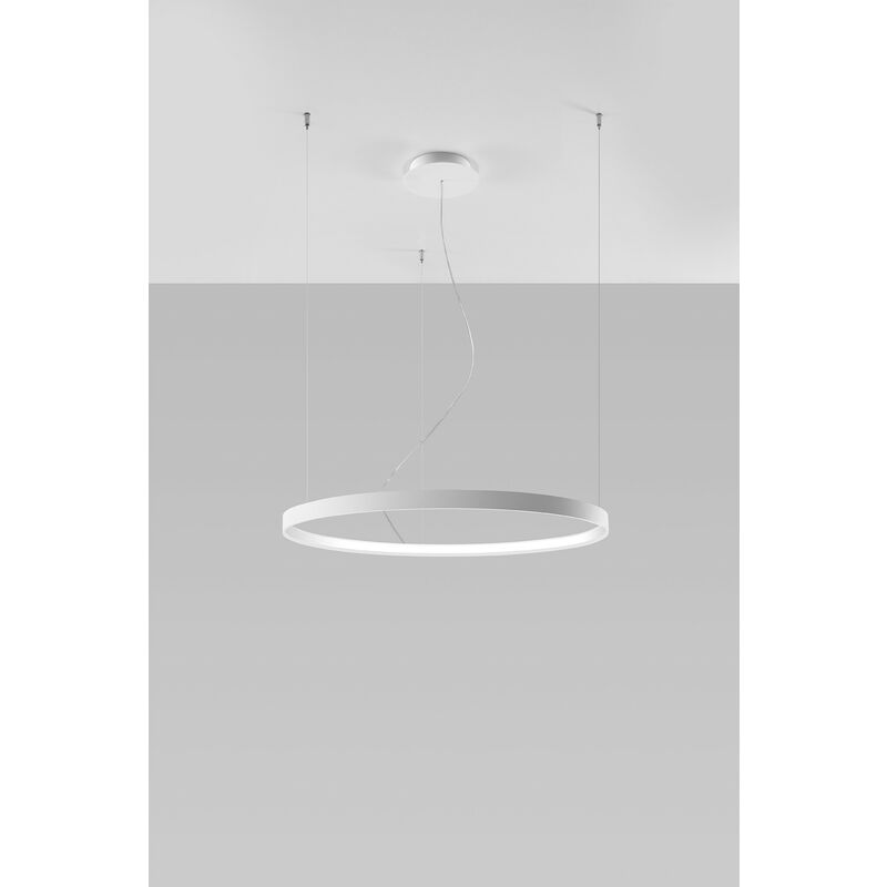 Image of Integrierte LED-Kreispendelleuchte Weiß 78cm 3000K Lampada a sospensione circolare a LED integrata bianca 78cm 3000K