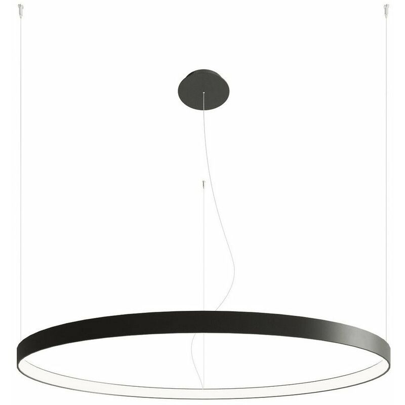 Image of Sollux - Lighting Rio Plafoniera a sospensione ad anello led integrata, nera, 4000K, 7820lm