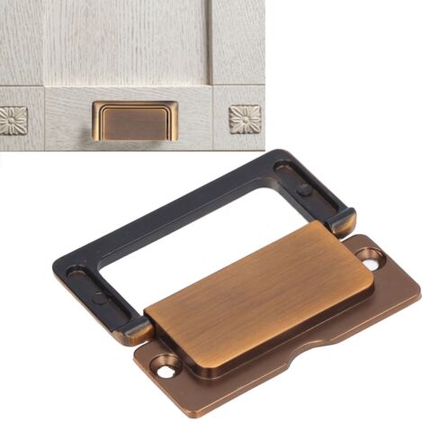 Integrierte und unauffällige Türöffnung für Schranktüren: Retro-Matt-Einzelgriff ohne Aussparung – Zink, Maße 7,5 x 3,4 cm, 2 Schrauben im Lieferumfang enthalten