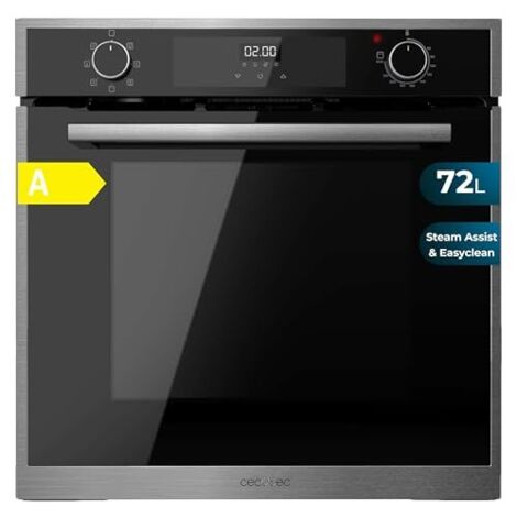 Integrierter Multifunktions-Backofen Edge de 72L de Fassungsvermögen, 7 Funktionen, Grill, Auftauen, Dampfunterstützung, 2800W.