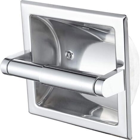 Integrierter Toilettenpapierhalter, wandmontierter Toilettenpapierhalter fürs Badezimmer, platzsparendes Design, silber