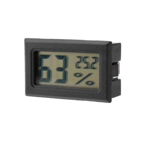 Integriertes digitales Thermometer-Hygrometer mit Sonde zur Messung von Luftfeuchtigkeit und Temperatur – Schwarz