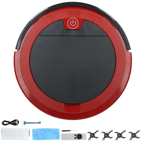 Intelligent Remote Control USB Rechargeable Floor Dust Sweeping Robot Vacuum Cleaner DC5V Red