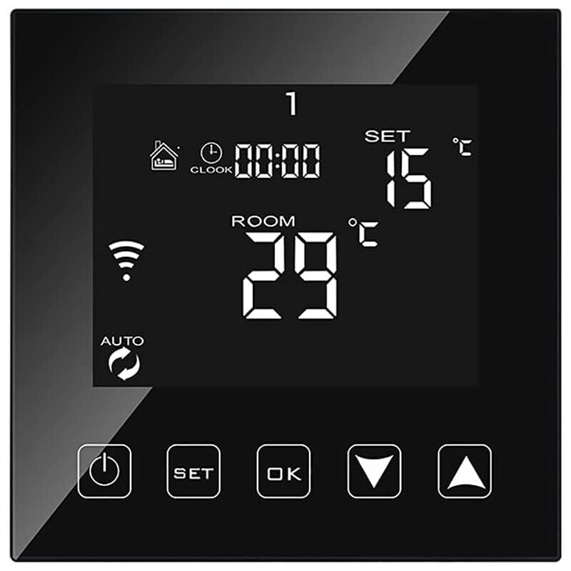 Intelligent Thermostat WiFi Connecté pour Chaudiere/Chauffage au Sol à Eau 3A Filaire Alexa/Google Assistant/Tuya Smart Life app Compatible,