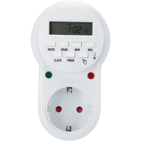 Intelligente 16-A-Steckdose mit programmierbarem Digitaltimer, Zyklusschalter, 250-V-EU-Stecker