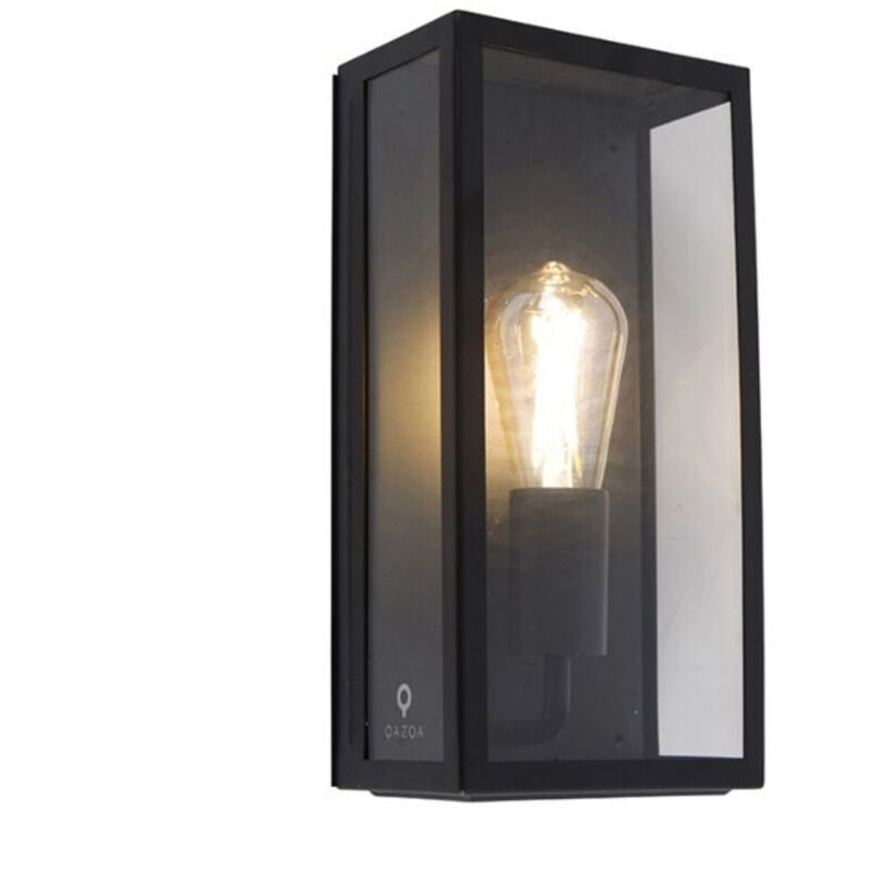 Qazqa Schwarz Intelligente Außenwandleuchte Inkl. Wifi St64 Ip44 - Rotterdam