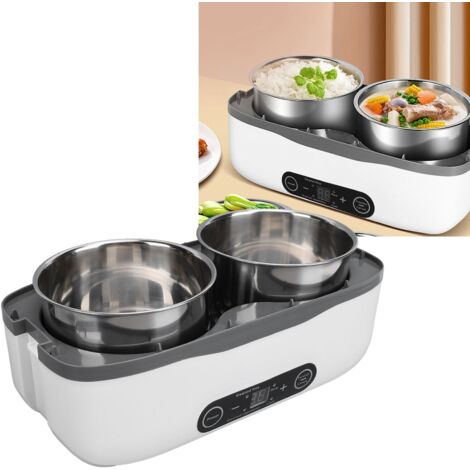 Intelligente, beheizbare elektrische Lunchbox mit Reservoir, tragbarer Rührfunktion und separatem Edelstahlbehälter für den Innenbereich, für Zuhause, Büro, Reisen und unterwegs, EU-Stecker 220 V