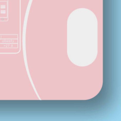 Intelligente Bluetooth-Körperwaage – Hochpräzise Analyse bis 180 kg – Rosa ABS-gehärtetes Glas, 26 cm