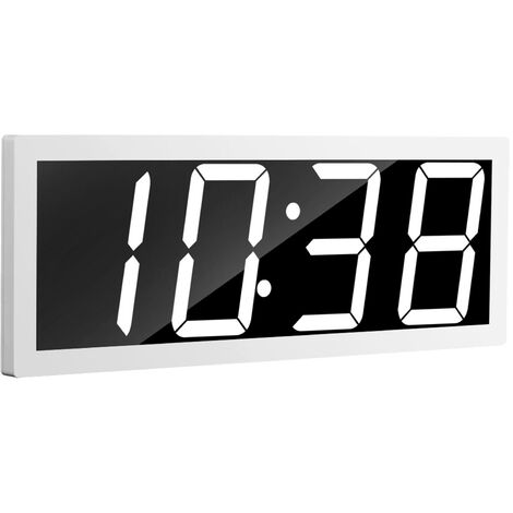 Design Digital Uhr Wanduhr Chrome 12/24 Stunden Datum Kalender Alarm Timer Snoze 