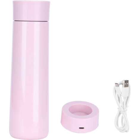 Intelligente, isolierte Wasserflasche mit Touchscreen-Temperaturanzeige, Erinnerungsfunktion und USB-Ladeanschluss – Pink