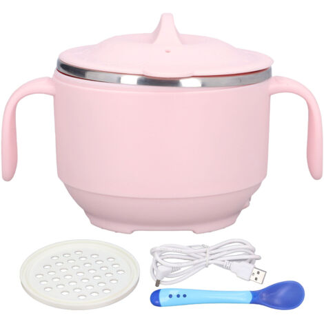 Intelligente Kinderschüssel mit Bluetooth und Heizfunktion – 400 ml, Rosa – Ideal für Babys und Kleinkinder
