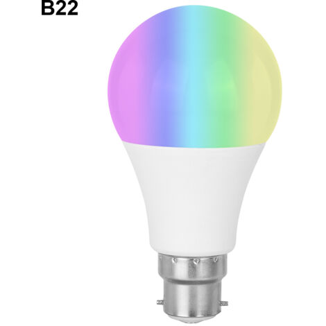 Intelligente LED-Lampe mit WLAN und Bluetooth, RGB-dimmbar und farbwechselnd, kompatibel mit Alexa/Google Home/IFTTT, 85–265 V, B22