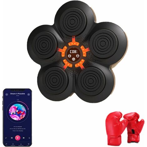 JINLEFU Intelligente Musik-Boxmaschine, Musik-Box-Pads-Maschine für Zuhause, Wandmontage, Musik-Boxer, USB-Aufladung, Boxausrüstung mit Bluetooth-Verbindung, Boxtraining, Schlagausrüstung, Kinderhandschuhe