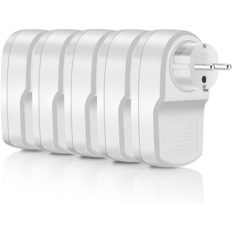 Intelligente Steckdose mit Fernbedienung, 2 Steckdosen, 5 m Kabel, Weiß, Europäischer Standard FBA