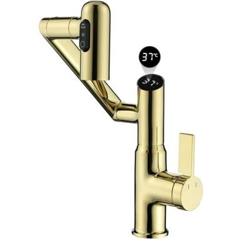 Intelligente Temperaturregelung für Badarmatur, Waschbeckenarmatur, Küchenarmatur (gold)