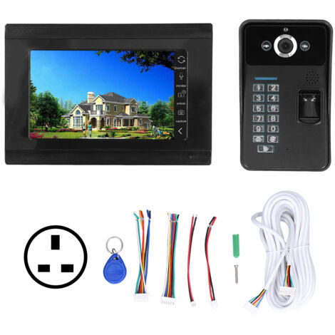 Intelligente Türklingel mit WLAN-Kamera, Fingerabdruckerkennung, 100–240-V-Netzteil, Fernbedienung, einfache Installation