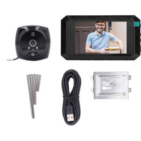 Intelligente Video-Türklingel mit 200-W-HD-Kamera, 3,97-Zoll-LCD-Bildschirm, Nachtsicht und 135°-Betrachtungswinkel