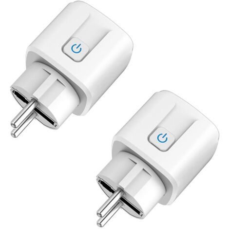 Intelligente WLAN-Steckdose (16 A) – Sprach- und App-Steuerung, kompatibel mit Alexa und Google Home (2,4 GHz) – Energiemonitoring, Timer, Countdown-Timer – kompatibel mit Tuya und Smart Life, 2 Stück