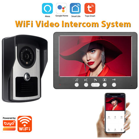 Intelligente WLAN-Videotürklingel mit Kamera und Gegensprechanlage – 7-Zoll-LCD-Bildschirm – Ferndeaktivierung über die TUYA-App