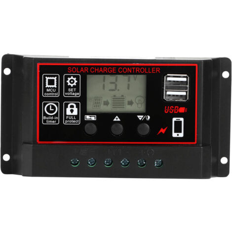 Intelligenter 12V/24V-Solarladeregler mit Digitalanzeige und 5V 60A USB-Anschluss
