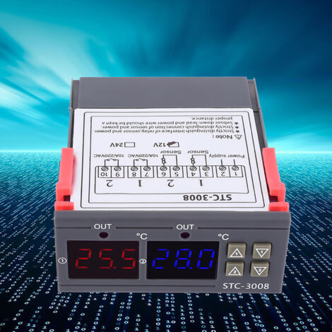 Intelligenter digitaler Thermostat mit einstellbarer Temperaturregelung und Dual-NTC-Sensor (12V)