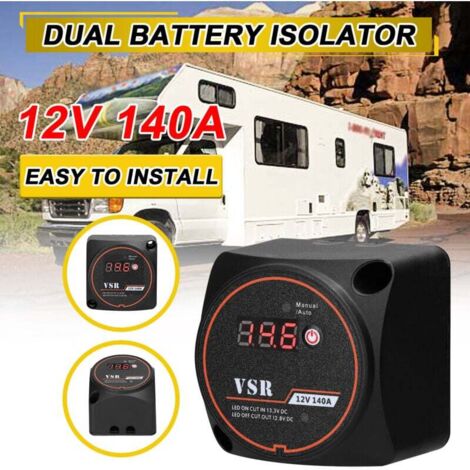 Intelligenter Doppelbatterie-Isolator mit digitalem Voltmeter, spannungsempfindliches VSR-Relais für ATV, UTV, Boot, Wohnmobil, Camper, 5-Rad-SUV