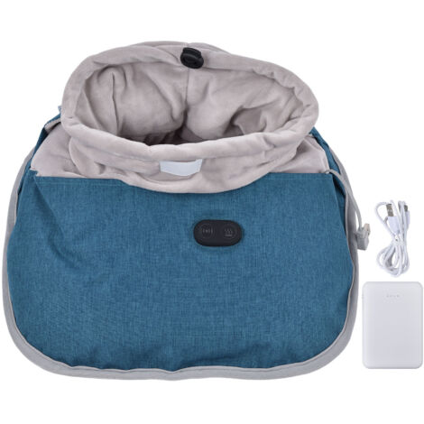 Intelligenter Fußwärmer mit 3-stufiger Temperaturregelung, simulierter Massage und USB-Ladefunktion, Blau