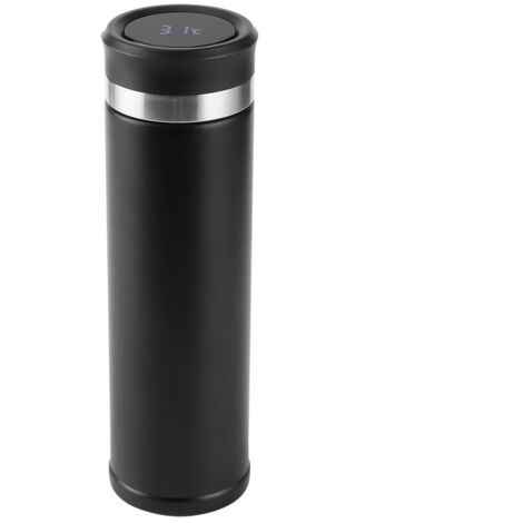 Intelligenter Isolierbecher mit Touchscreen und Spiegel – 480 ml, Schwarz