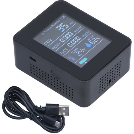 Intelligenter Luftqualitätsmonitor mit Farbdisplay, tragbarer Formaldehyddetektor für Büro und Zuhause