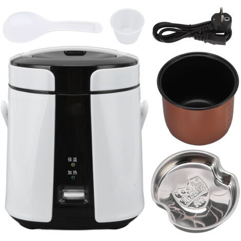 Intelligenter Mini-Reiskocher (1,2 l) mit Warmhaltefunktion, multifunktional, schwarz-weiß, 220-V-EU-Stecker