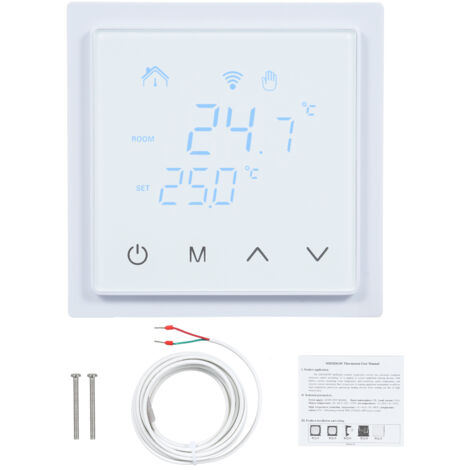 Intelligenter Raumthermostat 16A für Fußbodenheizung, Temperaturregler 85–250 V, Wandthermostat mit LED-Touchscreen