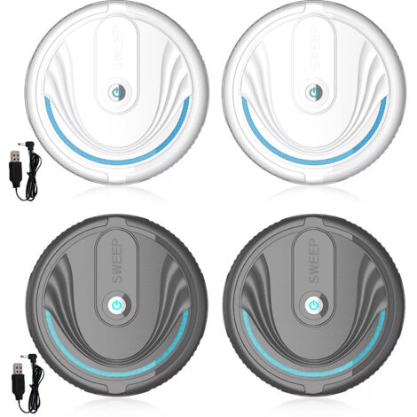 Intelligenter Saugroboter [Kehrroboter] + ABS + 23 x 23 x 6,5 cm + 20 Wischtücher + Für Hartböden, Fliesen, Tierhaare und Teppiche