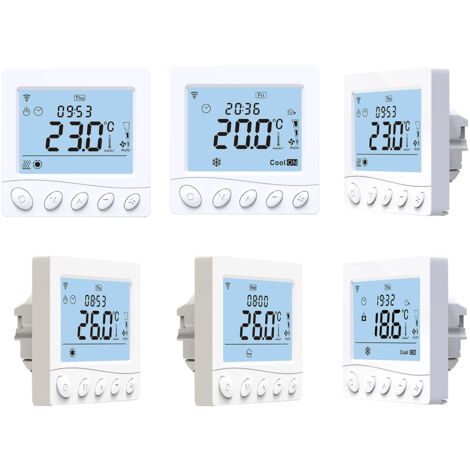 Intelligenter Thermostat, Fußbodenheizung und Gebläsekonvektor für 2 Rohre, WLAN/Modbus 485 Smart-Thermostat, App- und Sprachsteuerung, 3,2-Zoll-LCD-Display