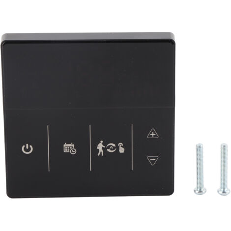 Intelligenter Thermostat mit Touchscreen, Sprachsteuerung und WLAN, 90–240 V Temperaturregler für Zuhause, Schwarz