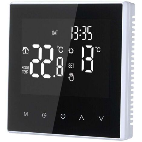 Intelligenter Thermostat, wöchentlich programmierbare elektrische Fußbodenheizung mit großem LCD-Bildschirm, für Zuhause, Schule, Büro, Hotel, 16 A (kein WLAN-Typ)