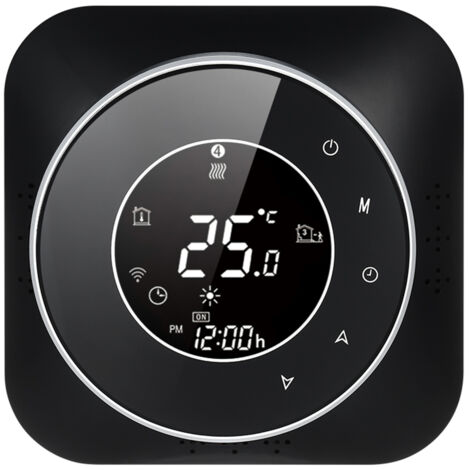 Intelligenter Wi-Fi-Thermostat 95-240V, 5+1+1 programmierbare Perioden, Sprachsteuerung über App, hintergrundbeleuchtetes LCD-Display, kompatibel mit Echo, Google Home und Tmall Genie.