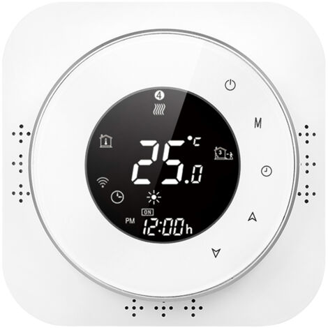 Intelligenter WLAN-Thermostat 95–240 V, programmierbar (5+1+1), Sprachsteuerung per App, LCD-Bildschirm, kompatibel mit Echo, Google Home und Tmall.