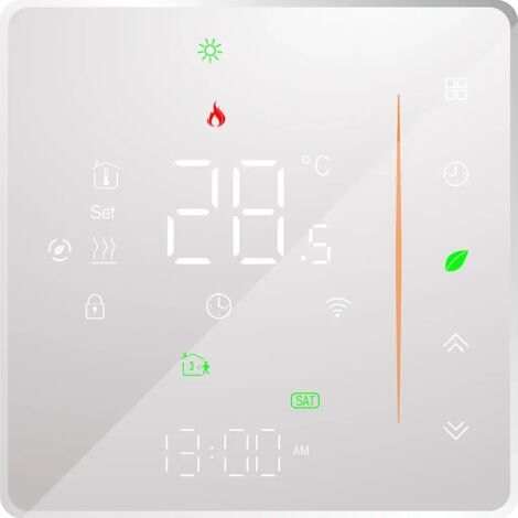 Intelligenter WLAN-Thermostat für Fußbodenheizung und Warmwasser, kompatibel mit Alexa und Google, 5 Ampere, Touchscreen
