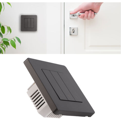 Intelligentes 3-fach-Bedienfeld mit App- und Timerfunktion – Rückpralltyp, AC 100–240 V, Grau – PVC-Material