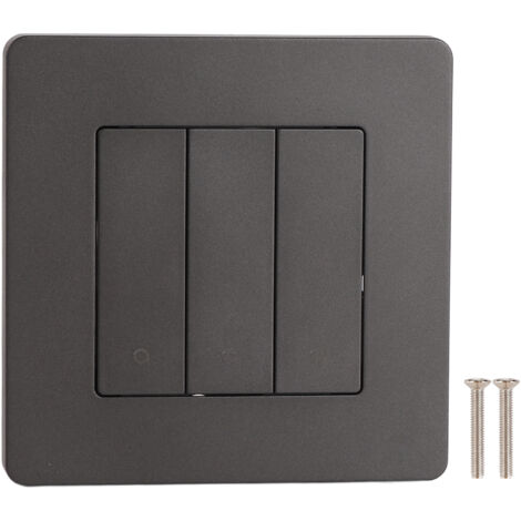 Intelligentes 3-Wege-Bedienfeld mit App-Steuerung und Timer, 100–240-V-Federschalter, Grau
