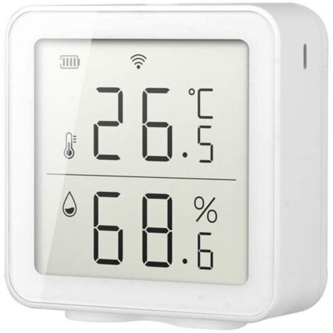Intelligentes Außenthermometer mit WLAN, Feuchtigkeits- und Temperaturanzeige, digitalem LCD-Bildschirm, für den Innen- und Außenbereich