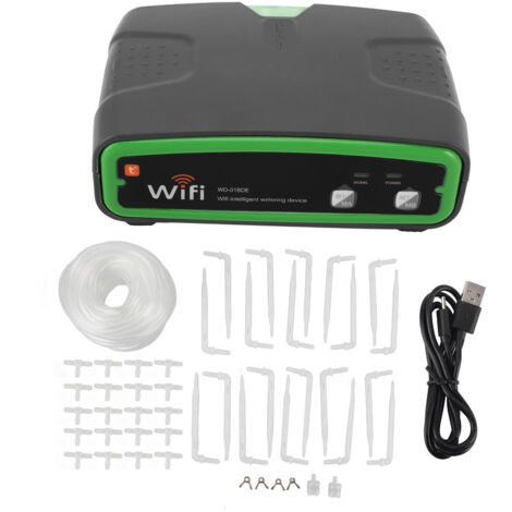 Intelligentes automatisches Bewässerungssystem mit zwei WLAN-Pumpen, Fernsteuerung per App, Speicherfunktion und Timer, leiser Betrieb für Balkone und Gärten.