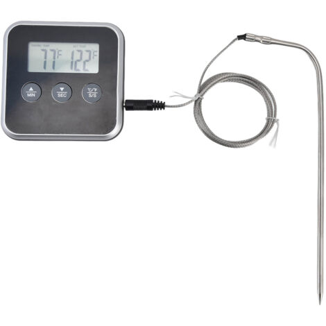 Intelligentes digitales Fleischthermometer mit Sonde zum Kochen, Backen und Grillen – multifunktionales LED-Display