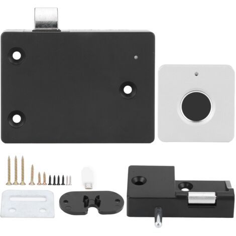 Intelligentes Fingerabdruckschloss für Schublade und Schrank, Aluminiumlegierung, kompaktes und silbernes Design.