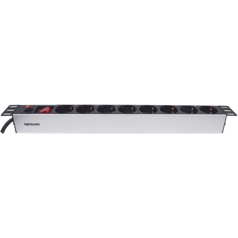Intellinet 713986 unidad de distribución de energía (PDU) 8 salidas AC 1U Aluminio, Negro