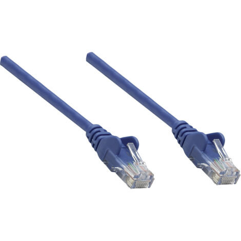 Intellinet 739832 RJ45 Netzwerkkabel, Patchkabel CAT 6 S/FTP 0.25 m Blau Folienschirm, Geflechtschir