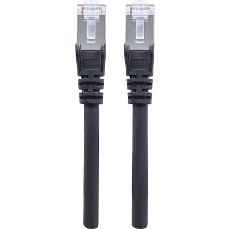 Intellinet 740623 RJ45 Patchkabel CAT 6a S/FTP 0.50 m Schwarz Folienschirm, Geflechtschirm, Geschirm