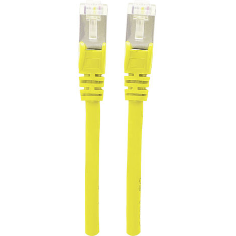 Intellinet 740890 RJ45 Netzwerkkabel, Patchkabel CAT 6a S/FTP 3.00 m Gelb Folienschirm, Geflechtschi