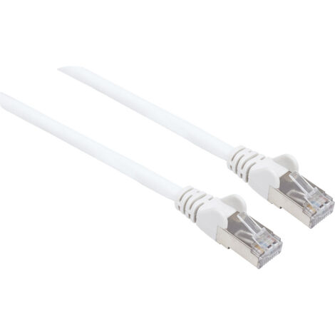 Intellinet 741385 RJ45 Netzwerkkabel, Patchkabel CAT 6a (Rohkabel CAT 7) S/FTP 2.00 m Weiß Halogenfr