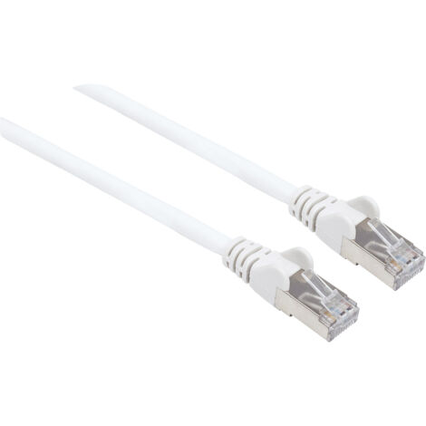 Intellinet 741415 RJ45 Netzwerkkabel, Patchkabel CAT 6a (Rohkabel CAT 7) S/FTP 10.00 m Weiß Halogenf